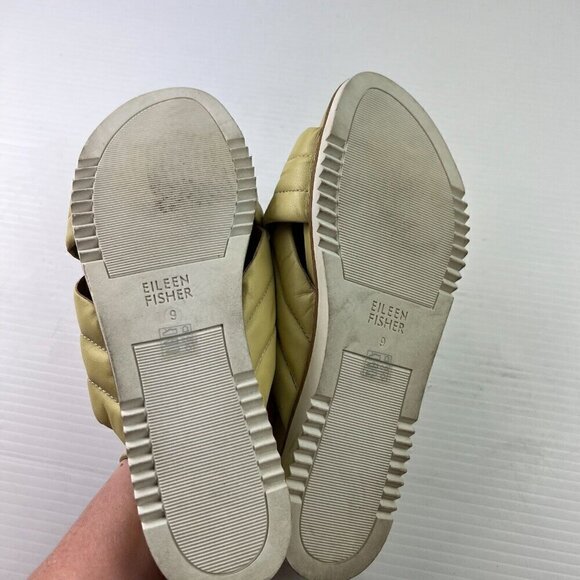 Eileen Fisher Kye Nappa Leather Sandals Womens Puffy Slide Butter Leather Size 9 - Picture 12 of 13